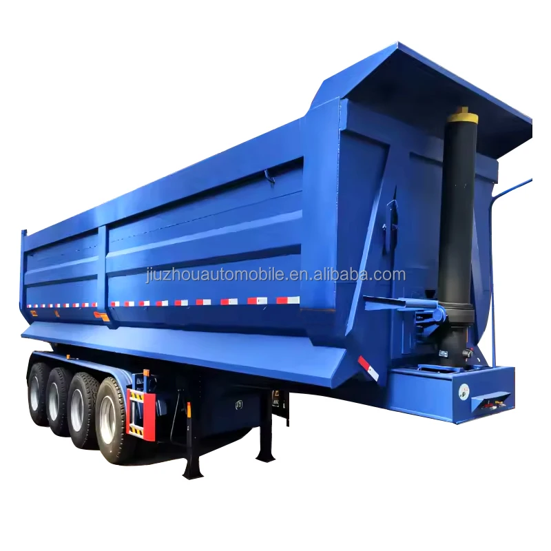 JOZOTG Heavy Duty 3 4 6 Axles End Tipper Dump Truck Trailers Semi Tipping Trucks For Sale