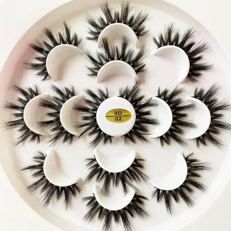 Wholesale 3D 4D 5D Faux Mink Eyelashes Deep Curl Natural Black Synthetic Lashes