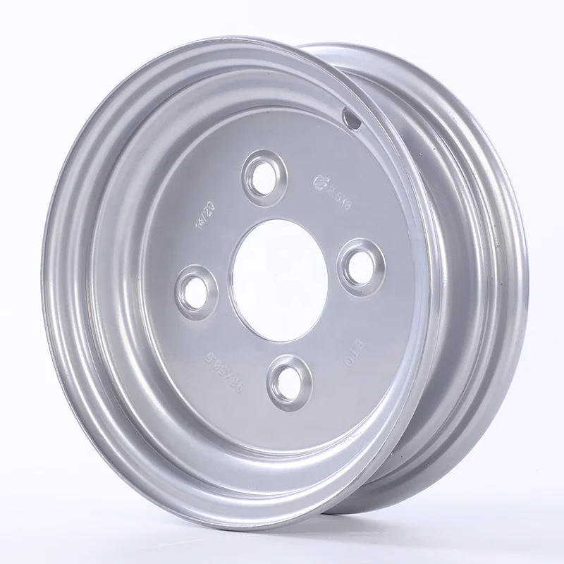 Steel Trailer Wheel Rim 2.5x8 4x100 pcd with powder coated, pressed steel wheel rim for light-duty trailers