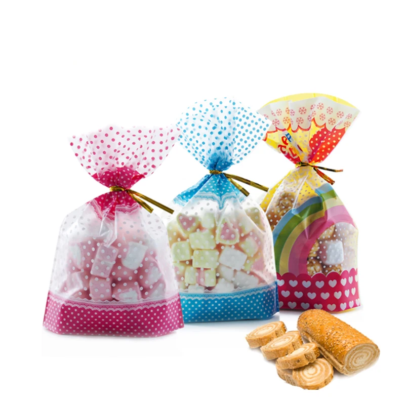 In Stock and Custom Cellophane Treat Bags Clear Flat Cello Treat Bags with Ties for Bakery Cookies Christmas Decorative Gift