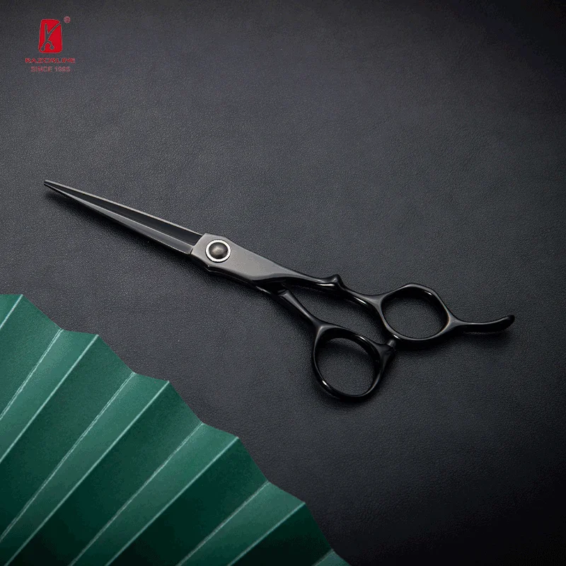 Hairdressing Hair Tools Stainless Steel Profesional Japan 6 Inch Black Sharp Hair Scissors Professional Green Colour Salon