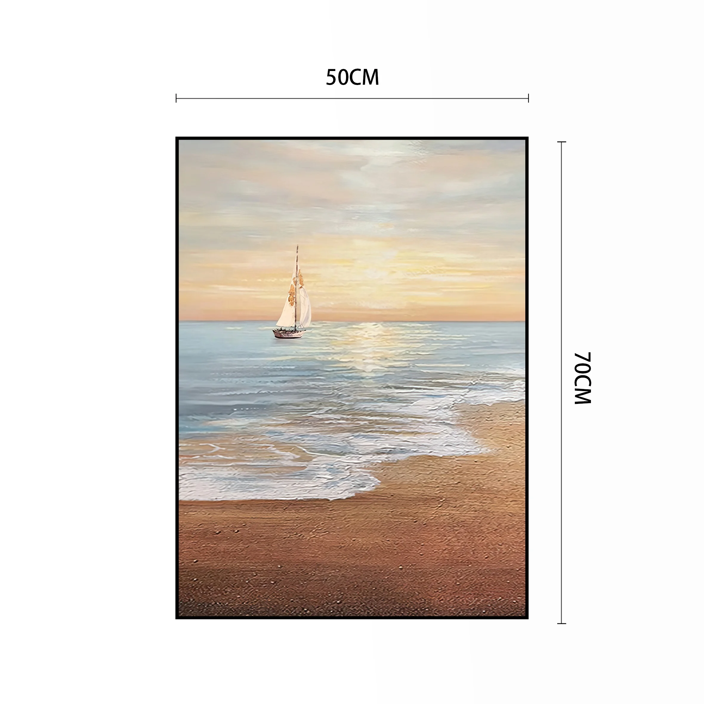 Darling DRZ37 Handpainted Impressionist Sailboat Wall Art Custom Abstract Design Painting Canvas Print Oil Paintings