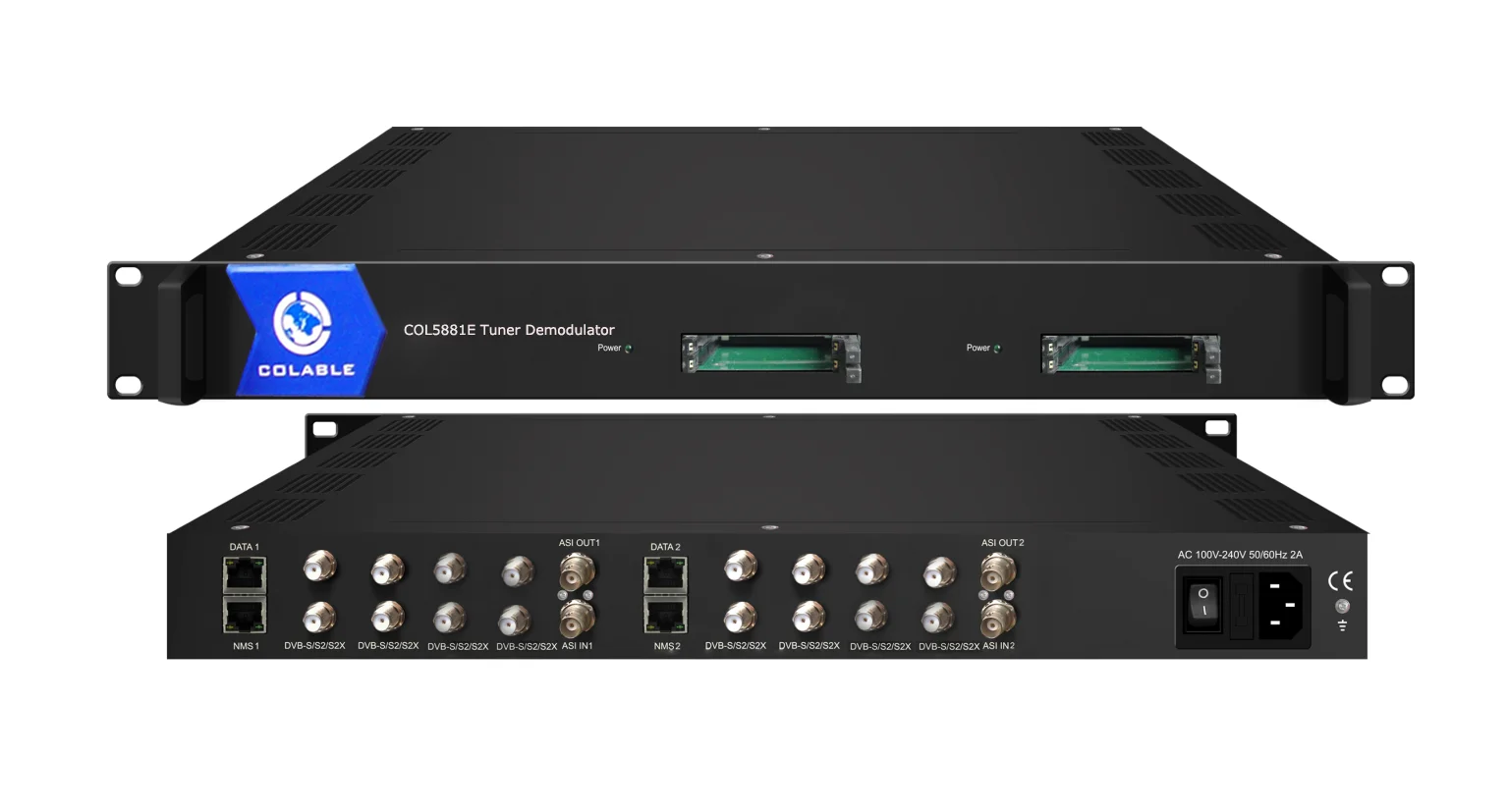 Professional Decoder 8 Tuners DVB-S2  ISDB-T DVB-C input  ASI IP for Multiplexer  CAM Ci Slot available RF Demodulator  COL5881E