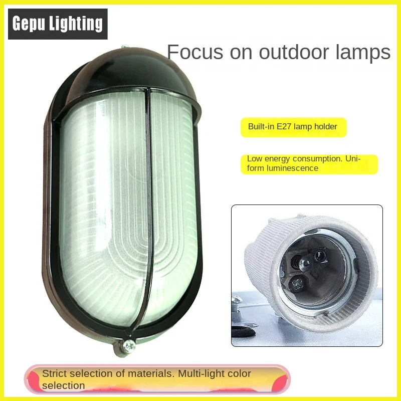 Наружный водонепроницаемый светодиодный настенный светильник с алюминиевым основанием 12 В дверной налобный для балкона внутреннего двора наружный Amazon взрывной продукт