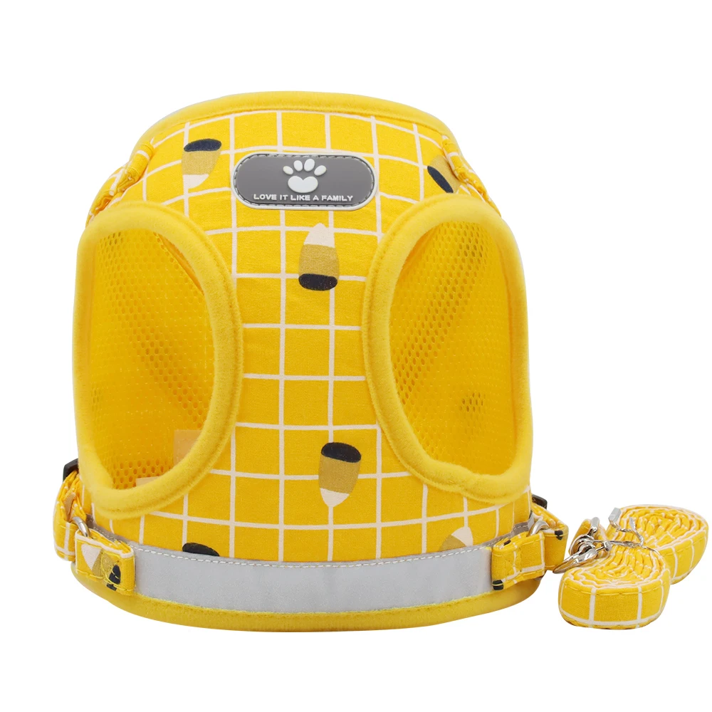 Vest Harness Leash Adjustable Mesh Vest Dog Harness Collar Chest Strap Leash Harnesses With Traction Rope XS/S/M/L/XL