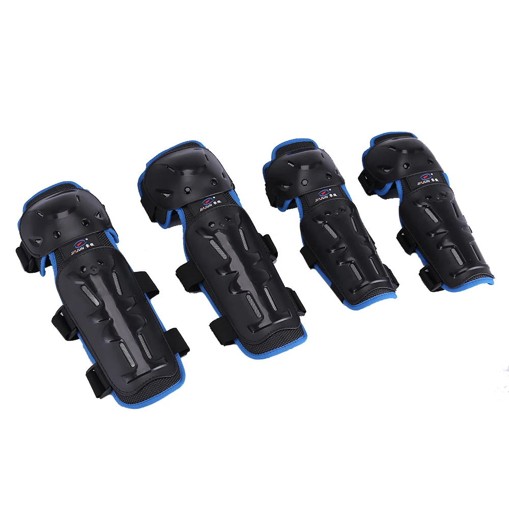 Adult Tactic Knee, Shin and Elbow Guards Combo MTB Shin Guards for Riding blue