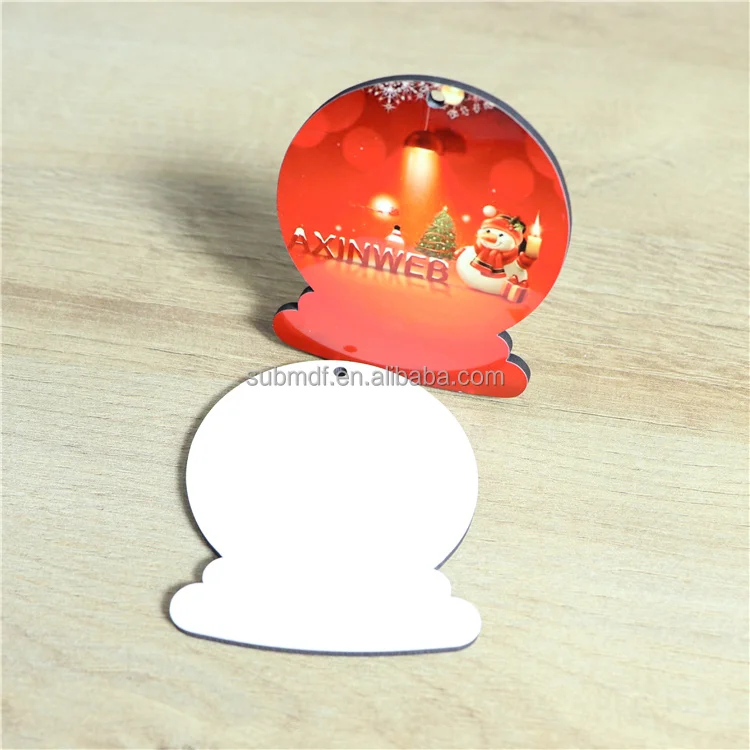 MDFSUB snowglobe shape Christmas Mdf Sublimation Blank Hanging Ornament Christmas Tree Decoration Sublimation Ornament Blank