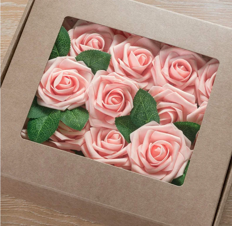 Горячая Распродажа, 25 шт., мягкие высококачественные декоративные искусственные розы из латекса