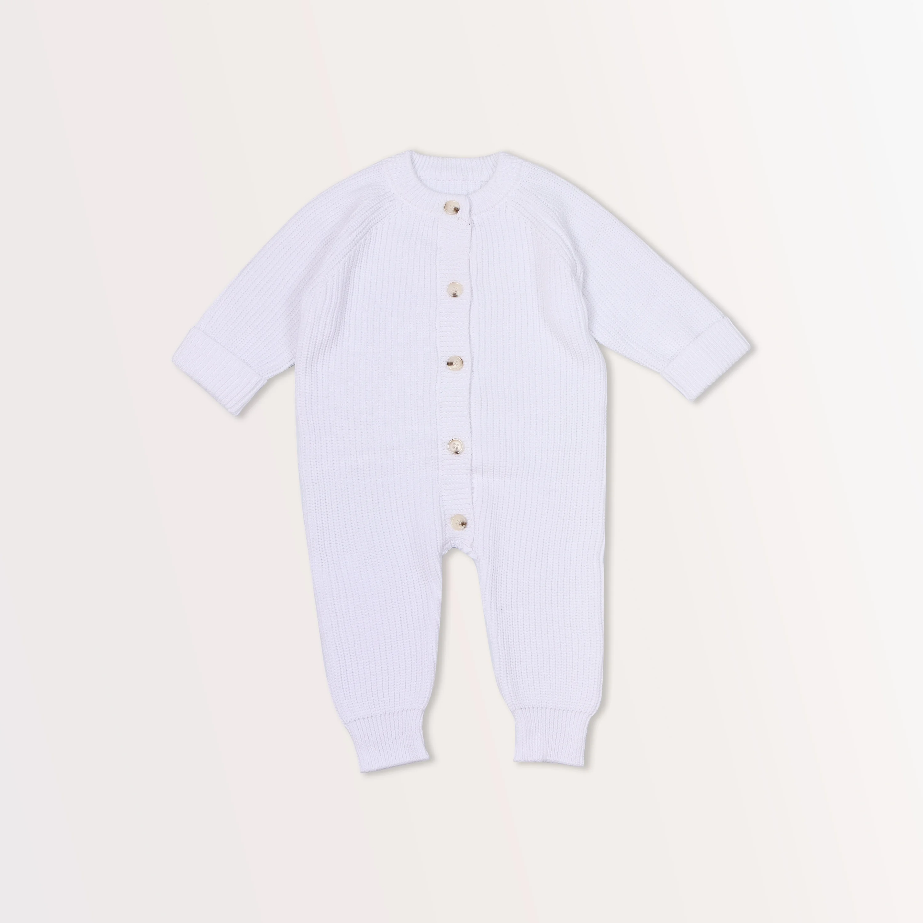Unisex Button Baby Sweater Romper Organic Cotton Long Sleeve Jumpsuit with Knit Natural Baby Clothes Infant