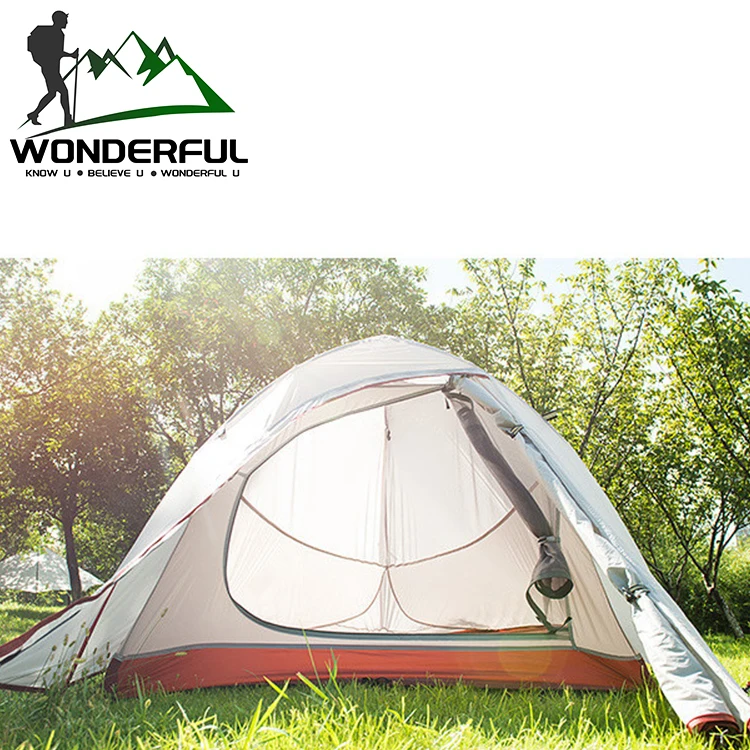 Upgraded Breathable 2 Person Aluminum Pole Nylon Double Layers Ultra Light Waterproof Outdoor Travel Hiking Camping Tent