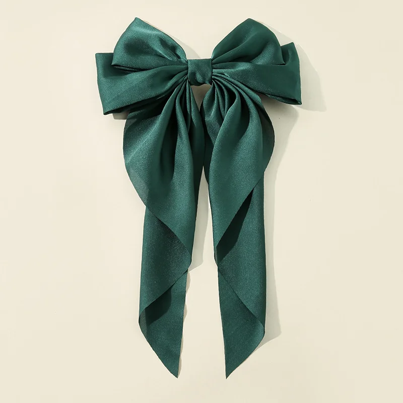 Q&Y Vintage Big Large Satin Silk  Butterfly Bow Hair Clip For Women Long Ribbon Korean Hairpins Barrette Hair Accessories Girls