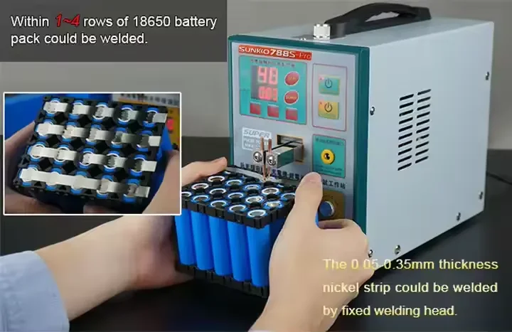 SUNKKO 3.2KW 788S-PRO Battery Spot Welder 0.05-0.35mm with 36V2A Charging and Test 70BN Pen Battery Pack Welding Machine