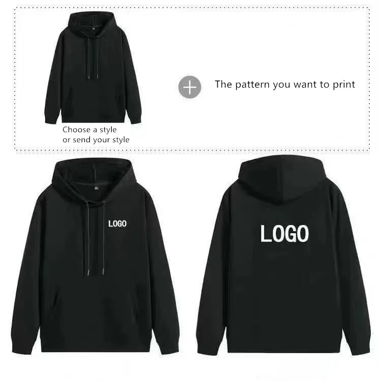 High Quality 100% Cotton Free Customization Unisex Hoodie for Men Heavy Hoodie Pullover Sweatshirt Terry Blank Hoodies