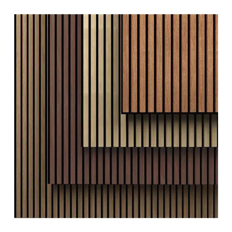 Apolloxy  Mdf wood Pet Strip Sound-Absorbing fluted panel Acoustic Board Solid oak Wooden soundproof Slat Panel For Wall Panels
