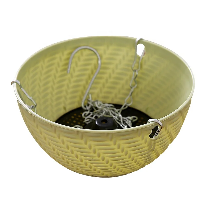 Лидер продаж прочные пластиковые подвесные корзины горшки для цветов Ротанговые плетеные сада