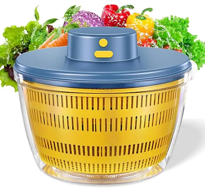 Automatic Vegetables lettuce Washer Dryer 4l Large Capacity Fruit Vegetable Strainer Spinner,Usb Electric Salad Lettuce Spinner