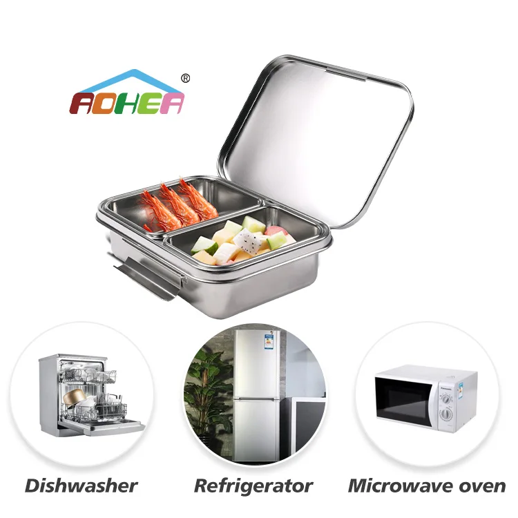 Ланч-бокс Aohea из нержавеющей стали SUS 304 контейнер для еды Bento Box