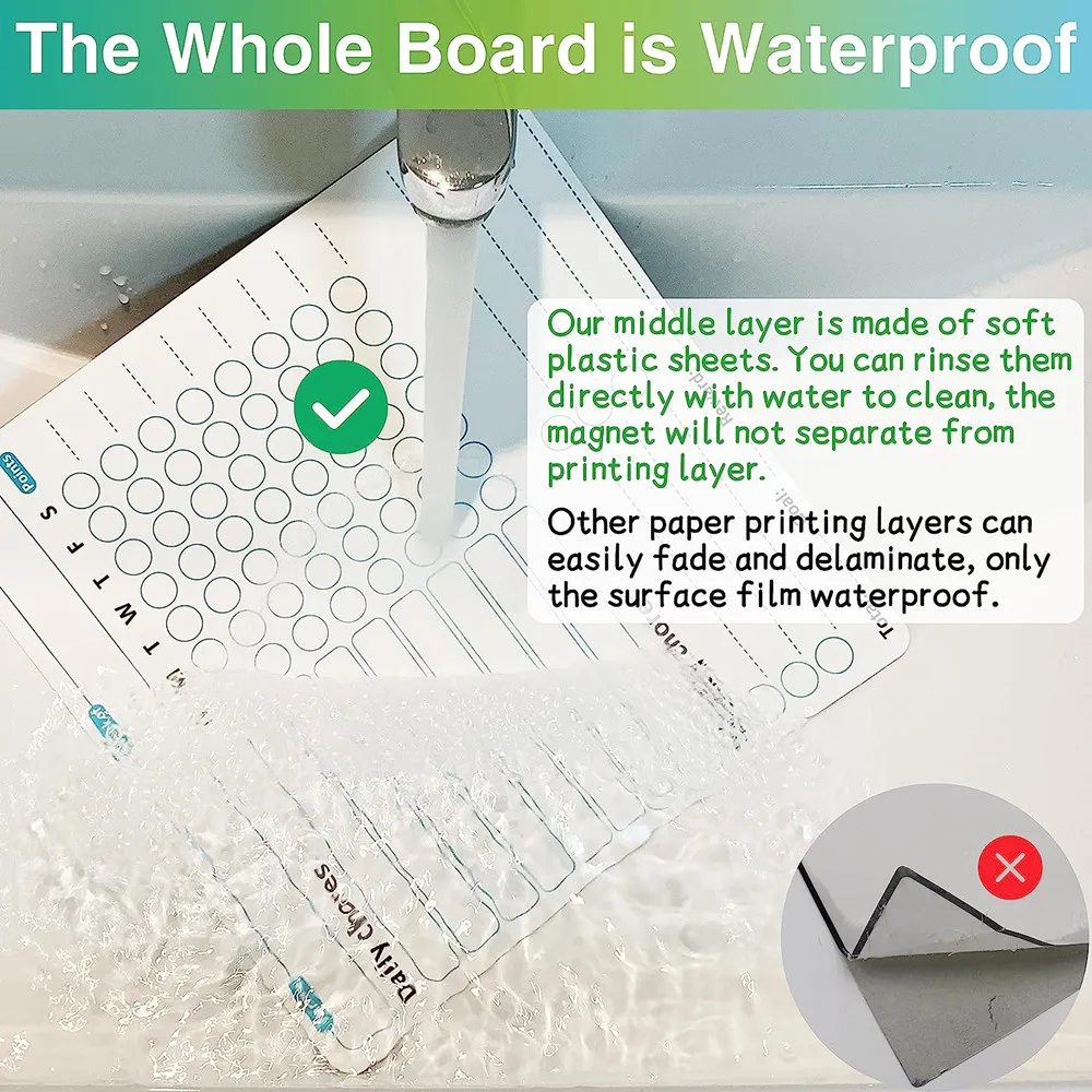 Custom Behavior Chart Dry Erase Magnetic Chore Charts for Fridge Homeschool Supplies