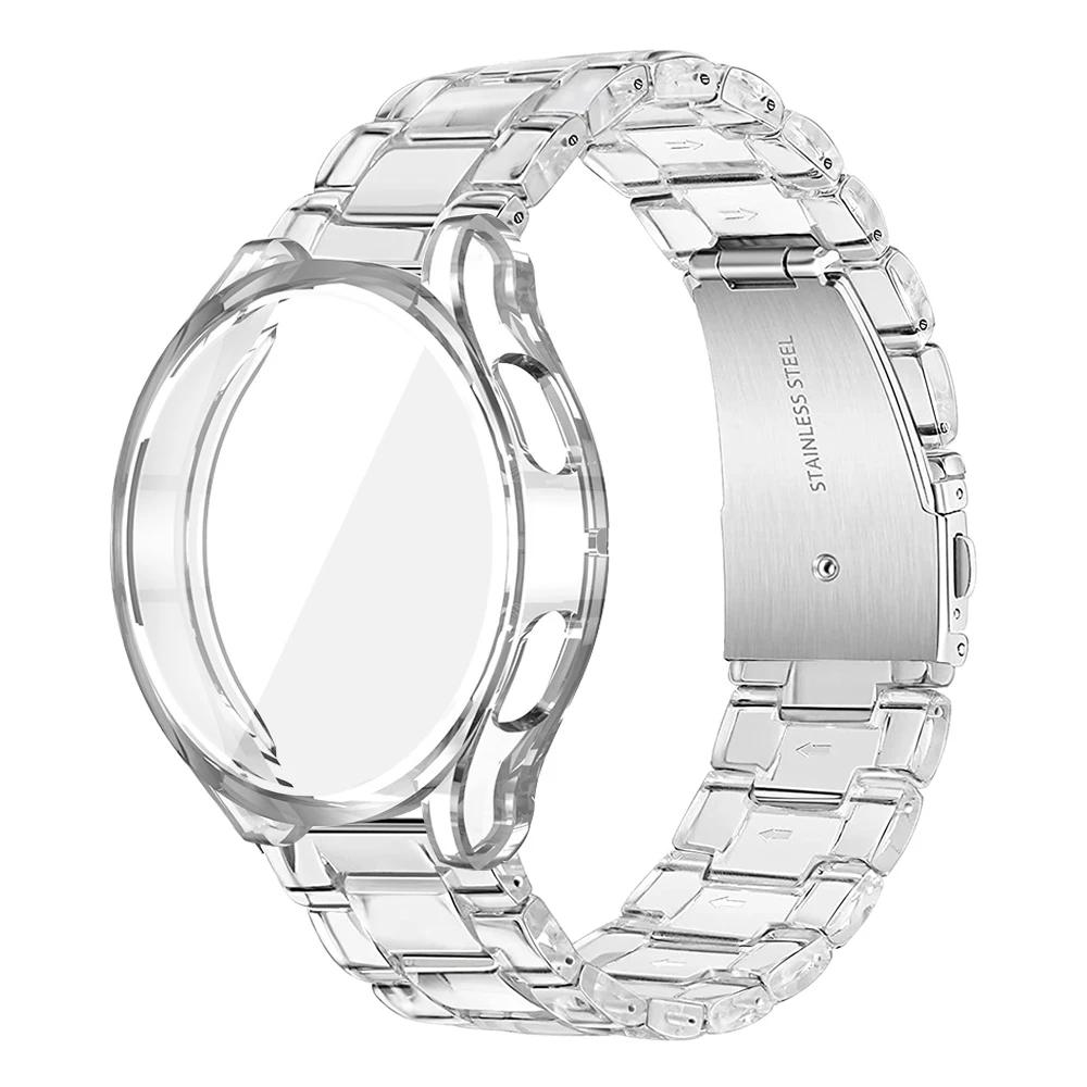 Ремешок из прозрачной смолы для samsung galaxy watch 4 44 мм 40 браслет classic 46 42 2
