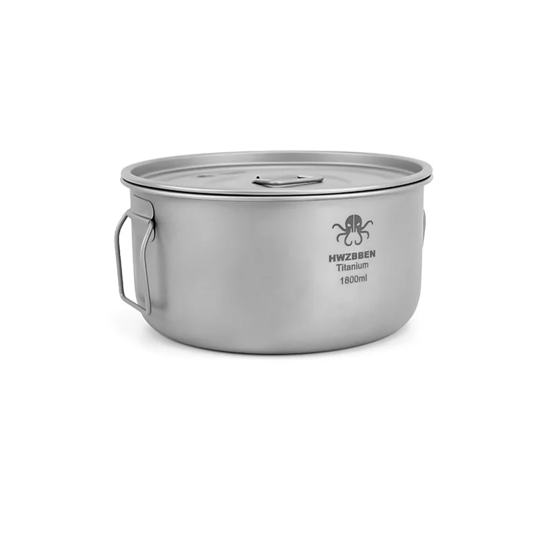 Ti01 portable light weight titanium cooking pot sandblasting camping titanium tableware