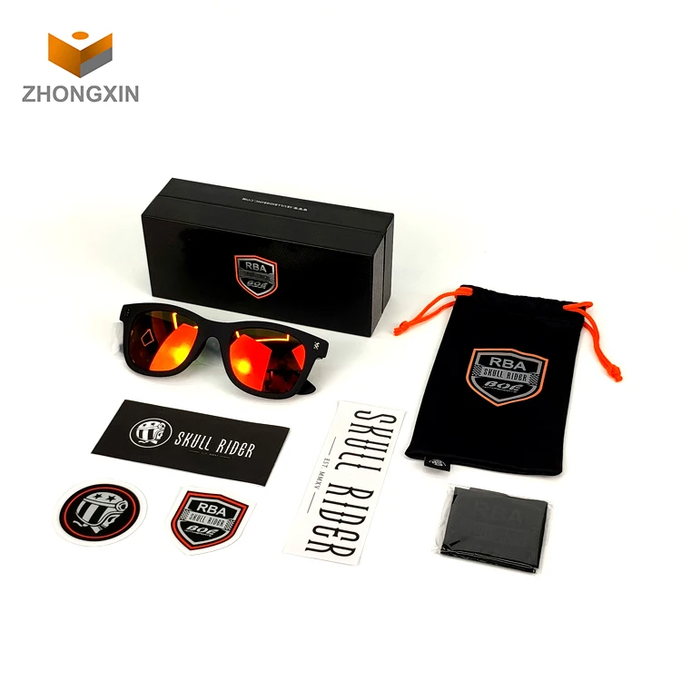 Factory Wholesale Luxury Customizable Logo Black Color Small Box Package For Glasses With Cloth