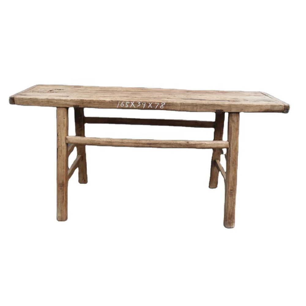 Chinese antique reclaimed elm wood country style natural console table