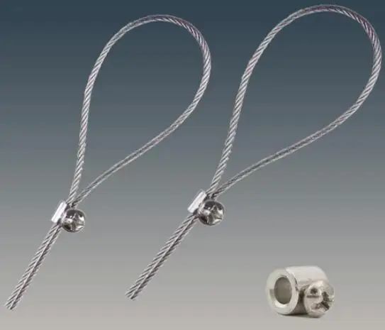 Steel Wire Rope Cable Stop Cable Clamp Double Hole Stainless Steel (3 mm Line Hole) 8*20*M5