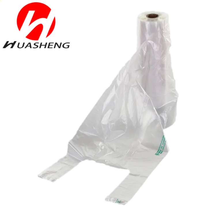 Пользовательские печатные пластиковые сумки для покупок футболка HDPE плоские пакеты в