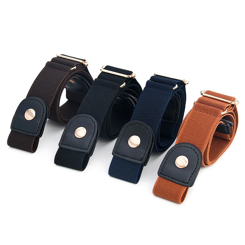 New slim elastic invisible lazy belt no buckle elastic jeans simple all-match men and women hypoallergenic belt