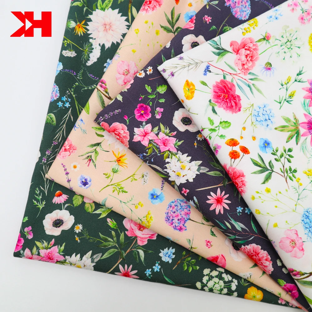 online cotton fabric printed cotton stock poplin fabric for shirt