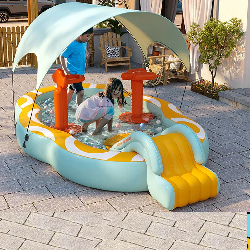 120-320cm  adults  inflatable water slide sea pool with outdoor cover and pool toys inflatable