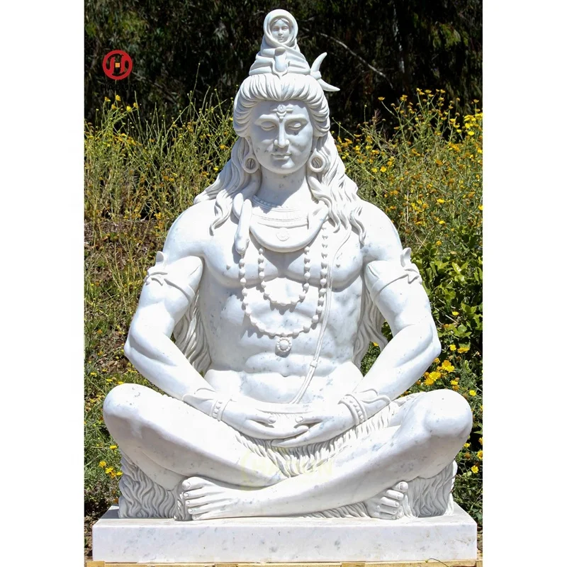 Excellent Classic Life Size Indian Gods Shiva Marble Statue Sculpture