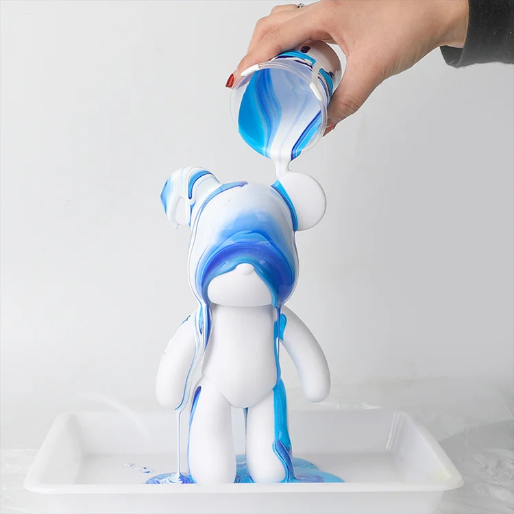 Hot seeling Fluid Painting Creative Home Decorations Handmade Doll Figurine Toys DIY Painting Teddy Bear