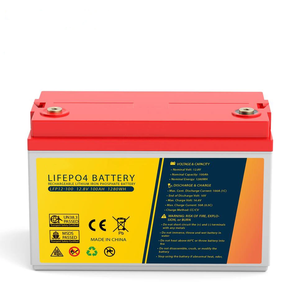 Solar lithium iron phosphate battery 12v 100ah for solar power