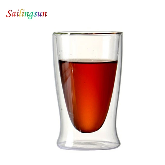 High clear pyrex double wall beer glass coffee beverage wine juice cup