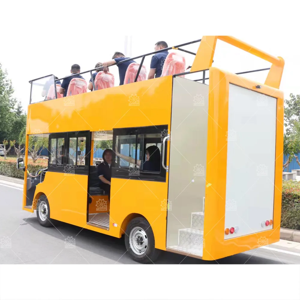 Joyful Battery Powered Tourist Classic Bus For Sale Electric Double Decker Bus Electric Sightseeing Bus Car