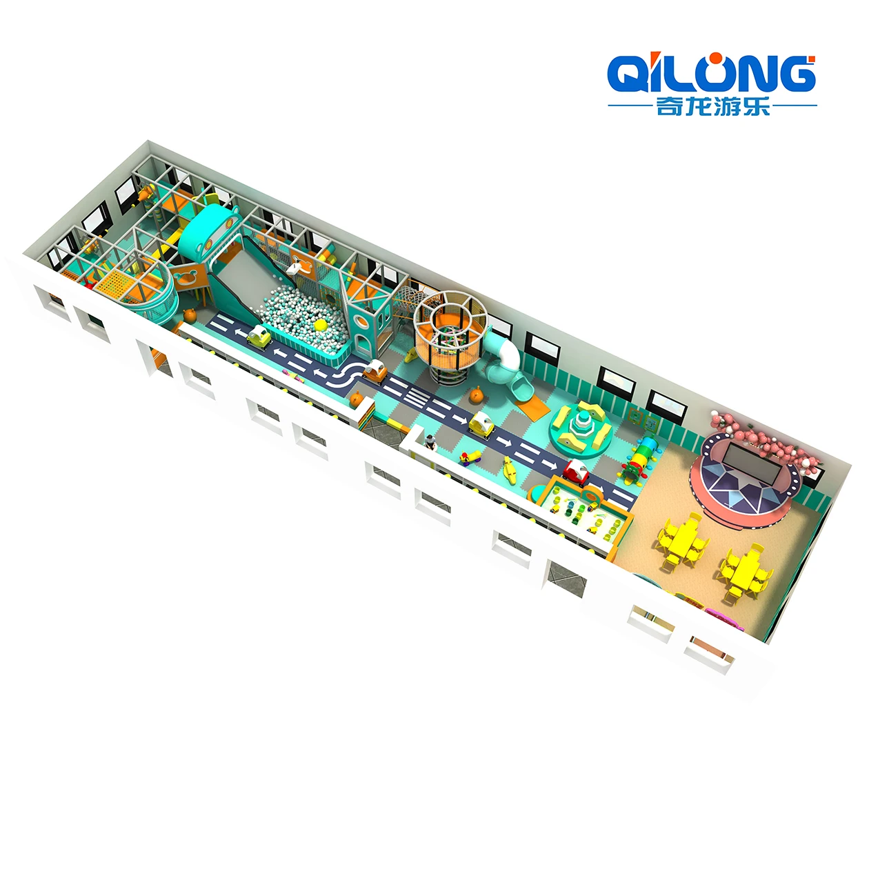 2022 New design children commercial soft play indoor playground equipment with slide toys and ball pool