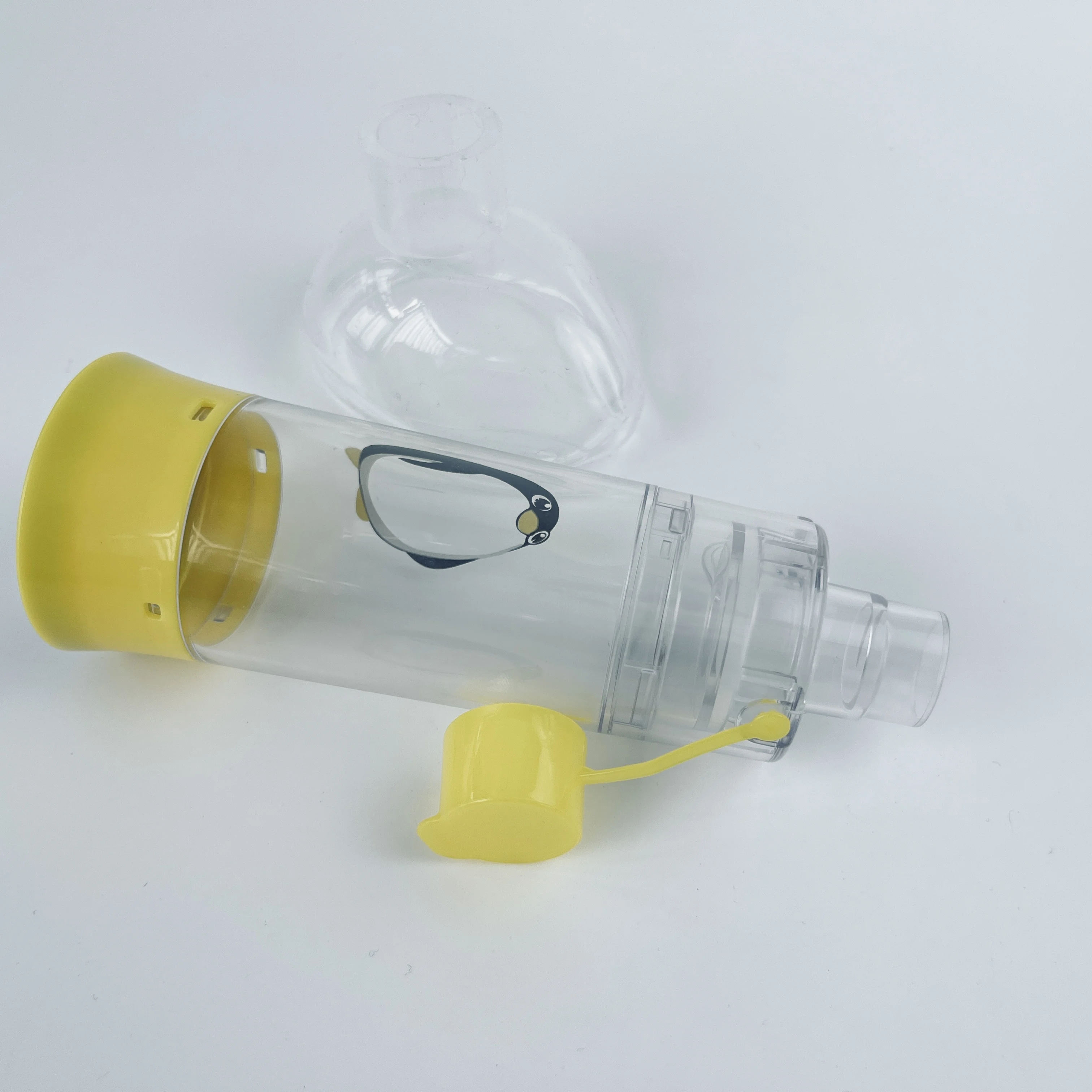 Inhaler Aerosol Chamber Mdi Spacer with Cover, Asthma Chamber with Silicone Mask aerochamber spacer