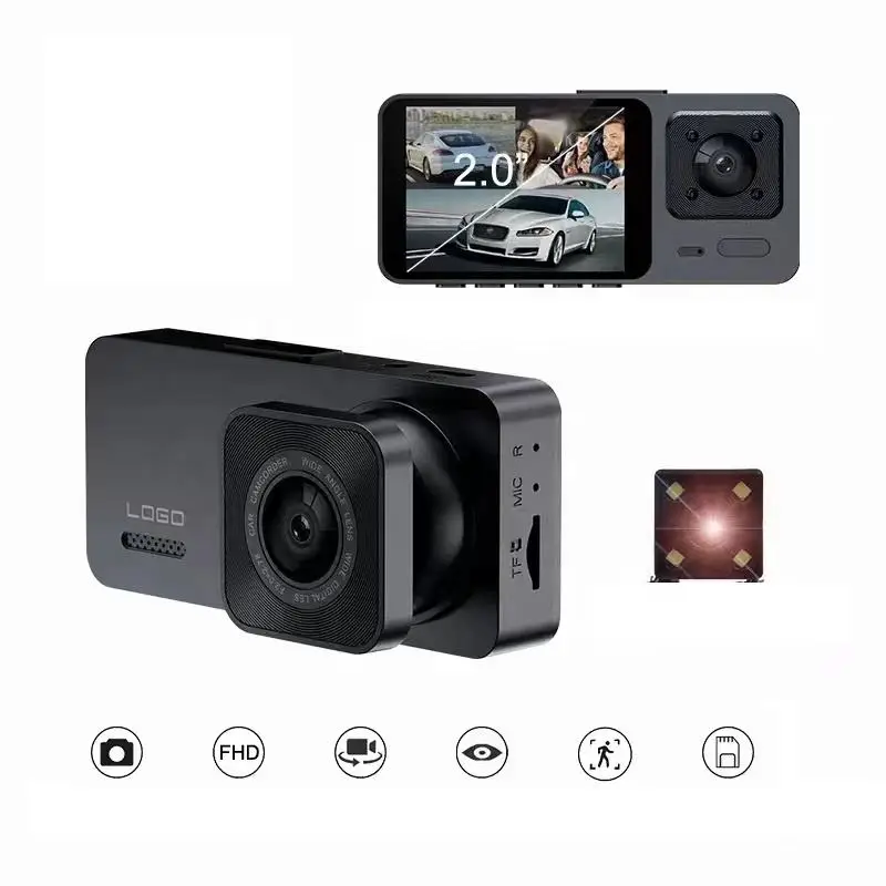 Hot seller 2MP Car Black Box Triple Camera 2 Inch 3 Lens Car Dvr 4K Hd 1080p Dash Cam Car Black Box