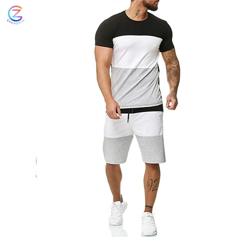 
OEM High Quality Cotton Mens T Shirt With Shorts 2 Two-piece Sets Men Tshirt Pants 