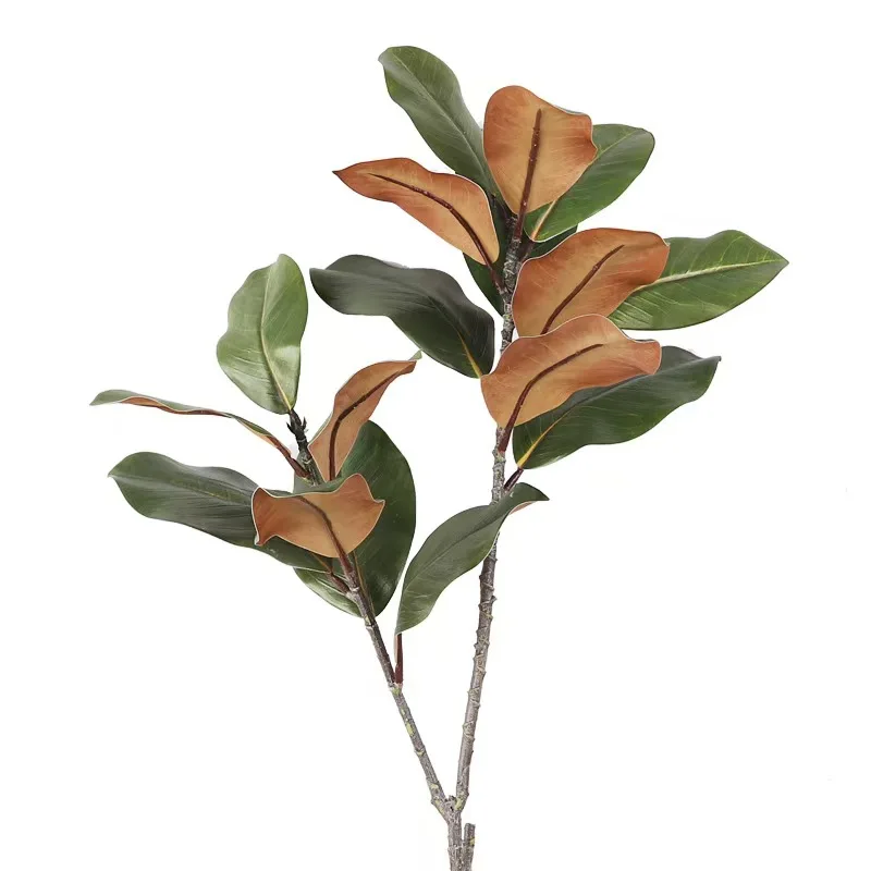 New Arrival Ins Faux Magnolia Real Touch Latex Branch Leaves Artificial Greenery For Indoor Sring Home Hotel Decoration