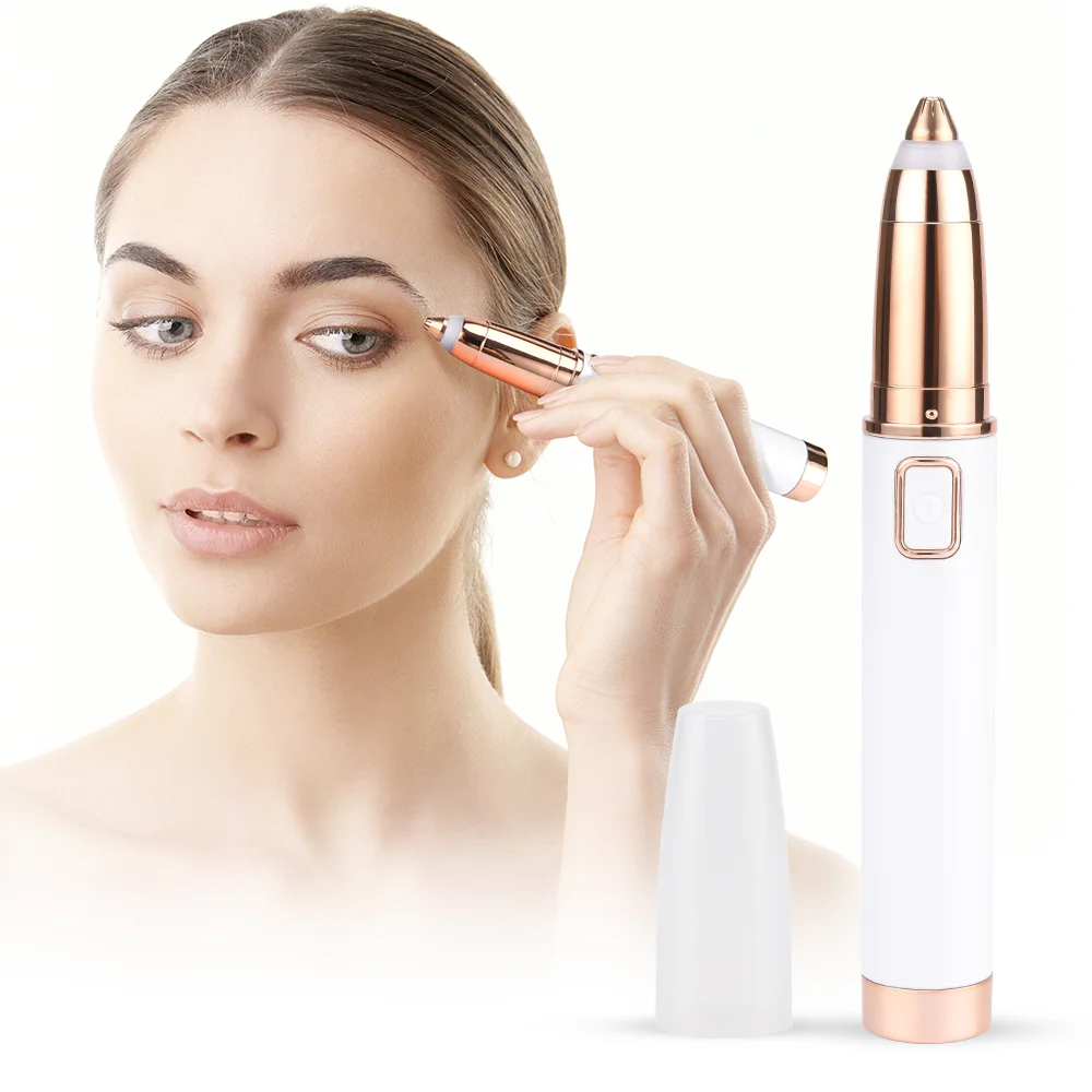 Электрический триммер для бровей PRITECH с позолоченными лезвиями, 18 К