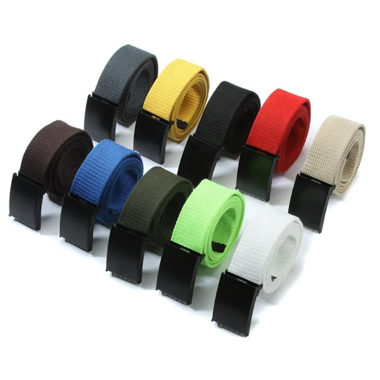 wholesale Pure color canvas belt Korean personality fashion simple men and women belt manufacturers for straight