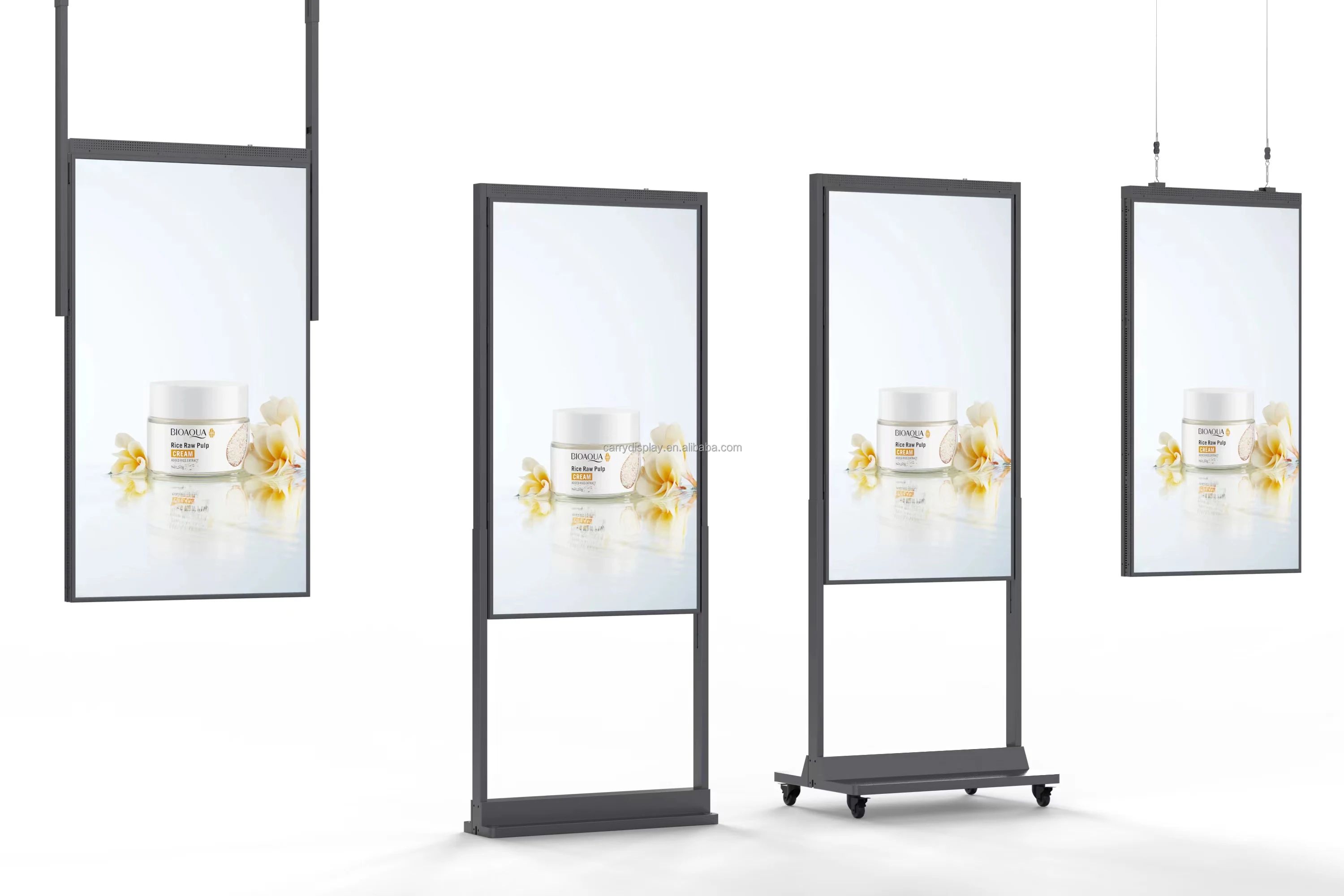 High Brightness Ultra Narrow Bezel Ceiling Hang Commercial Display Window Advertising Machine For Shopping Mall Retail Store