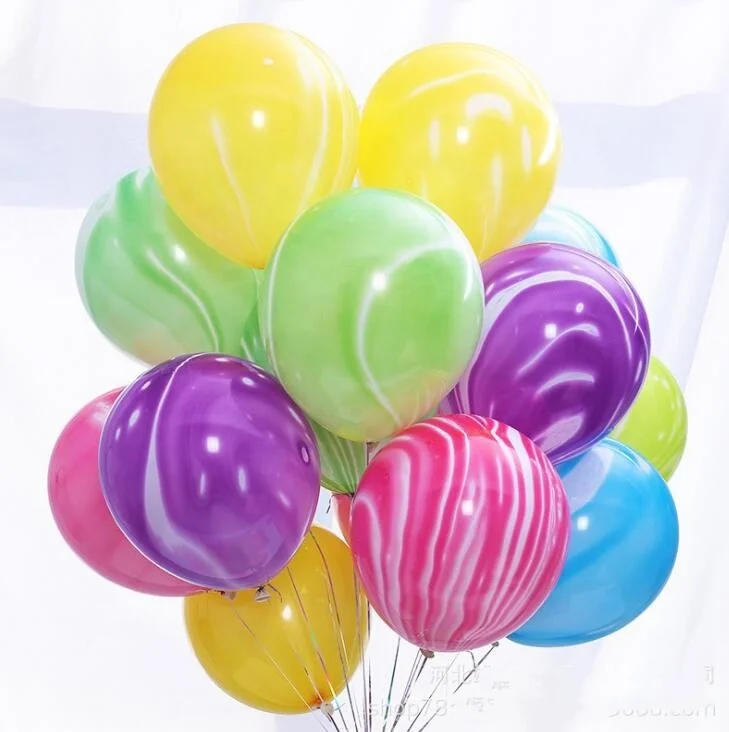 Agate Marble Latex Balloons Colorful Wedding Birthday Party Decoration Ballons Kids Toys Air Helium Globos