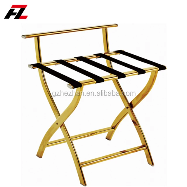 
Hotel Room Stainless Steel Folding Luggage Rack With Back Rest Baggage Holder Hotel Luggage Rack Stand 