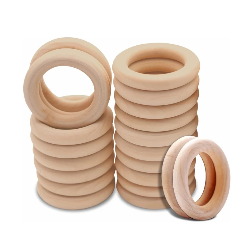 Wholesale Unfinished DIY Crafts Blank Solid Wooden Rings For Decoration