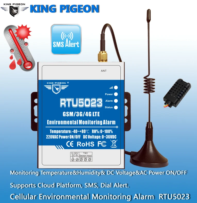 4G temperature AND humidity AM2301 SMS Alarm RTU RTU5023