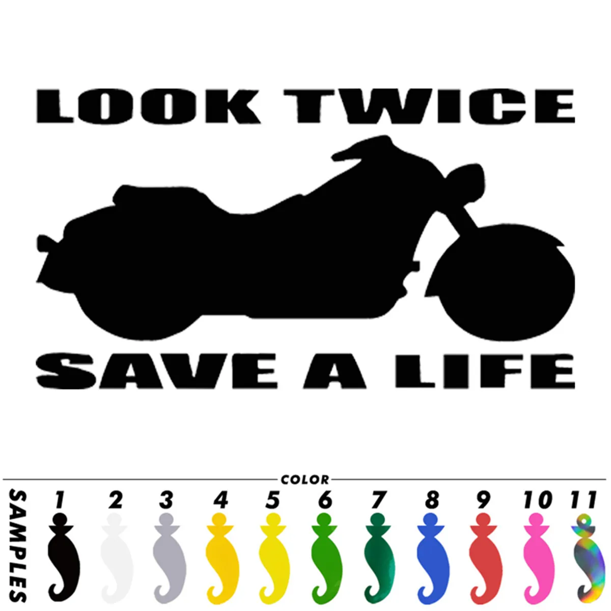 Motorcycle LOOK TWICE SAVE A LIFE Car Sticker Vinyl Decal Car Truck Bumper Window Laptop Sticker Decor