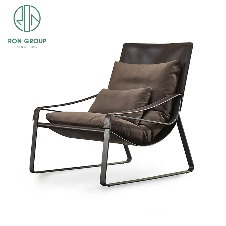 high quality villa hotel armchair furniture living room sofa chairs italian style leather soft cushion cruise ship lounge chair